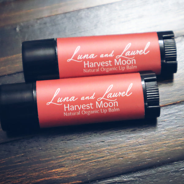 Luna and Laurel natural organic lip balm Harvest Moon edition