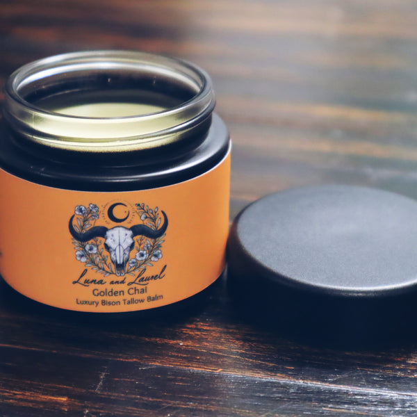Luna and Laurel luxury bison tallow balm Golden Chai edition 2oz